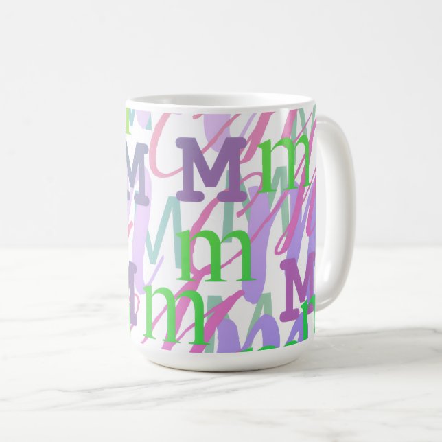 Mug Confettis en forme de lettre "M" (Devant droit)