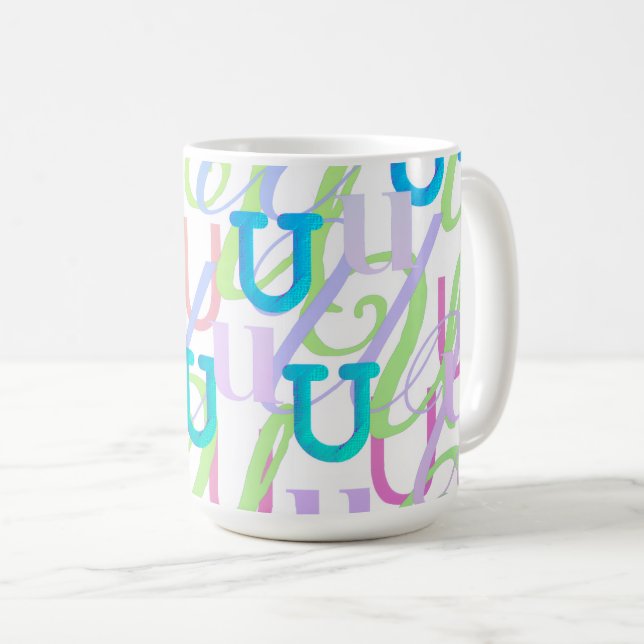 Mug Confettis en forme de lettre "U" (Devant droit)