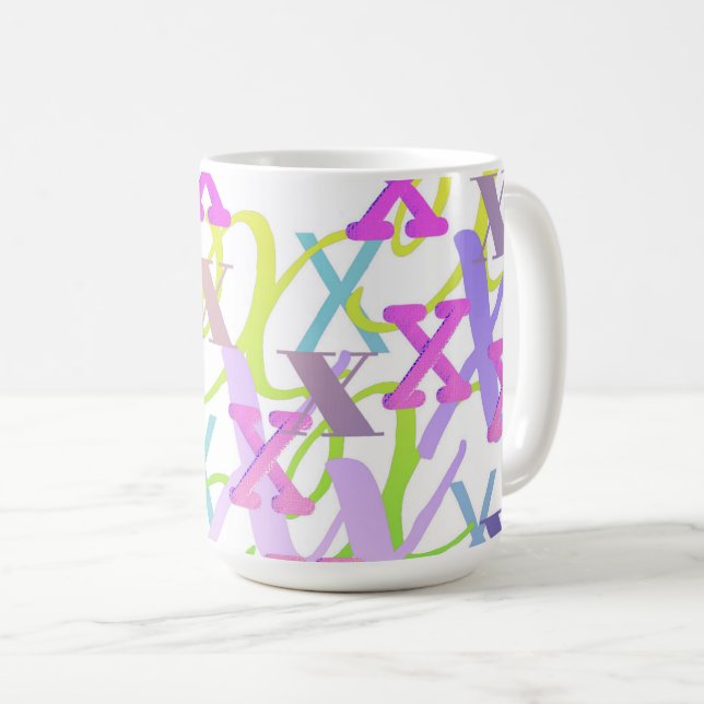 Mug Confettis en forme de lettre "X" (Devant droit)
