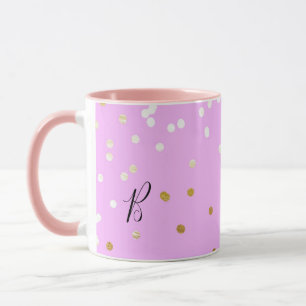 Mug Confettis roses et or Points Modernité Glamour