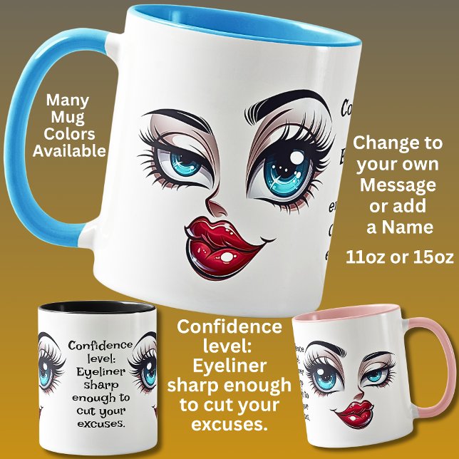 Mug Confiance, Ajouter un message nominatif, Yeux Fabu (Créateur téléchargé)