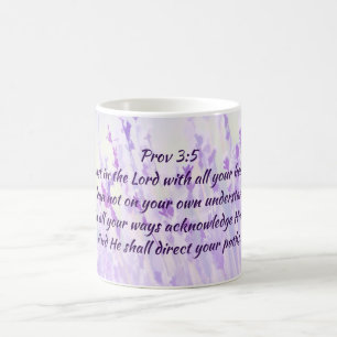 Mug Confiance dans le Seigneur Écriture Lavande Fleurs