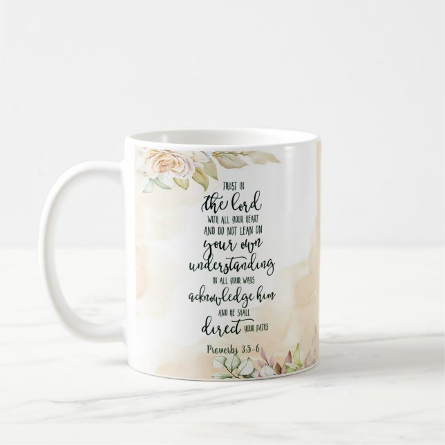 Mug Confiance dans le Seigneur floral   (Gauche)