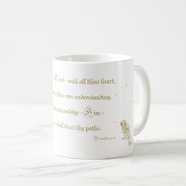 Mug Confiance dans le Seigneur Proverbes Bible calligr (Devant droit)