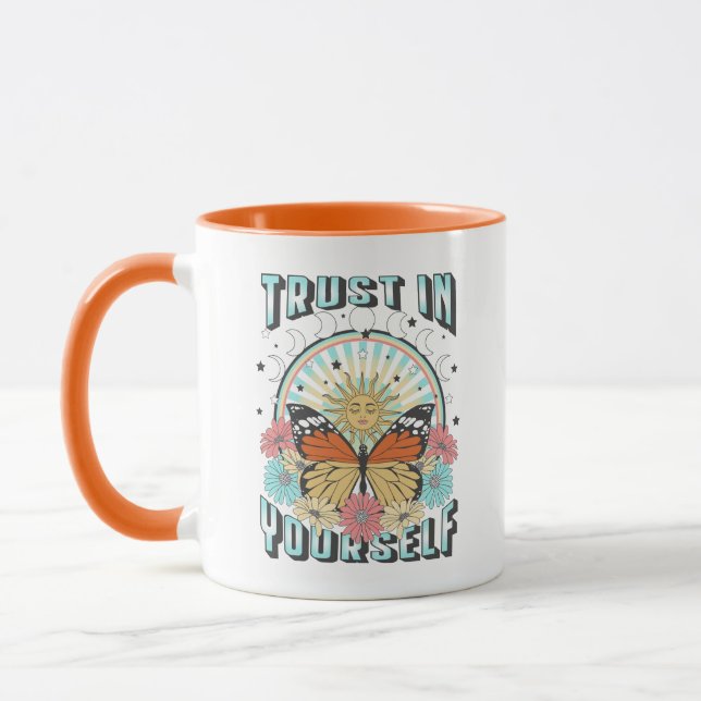 Mug Confiance en soi | Soleil céleste et papillon (Gauche)