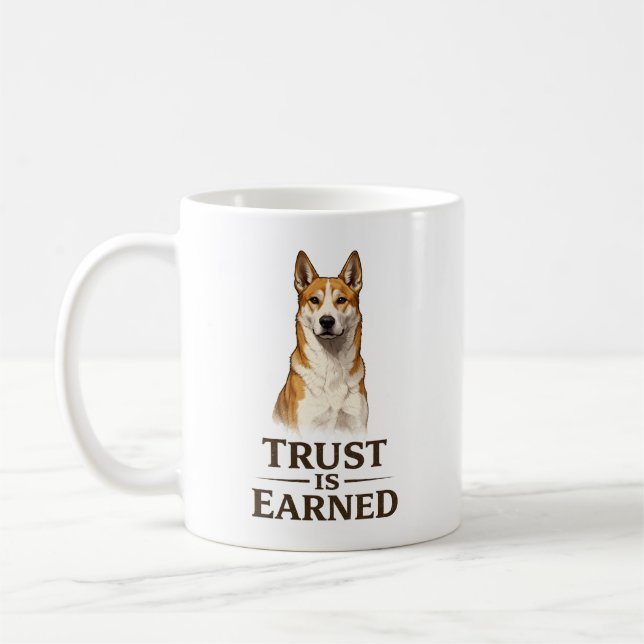 Mug Confiance est gagnée Chien Canaan noir (Gauche)