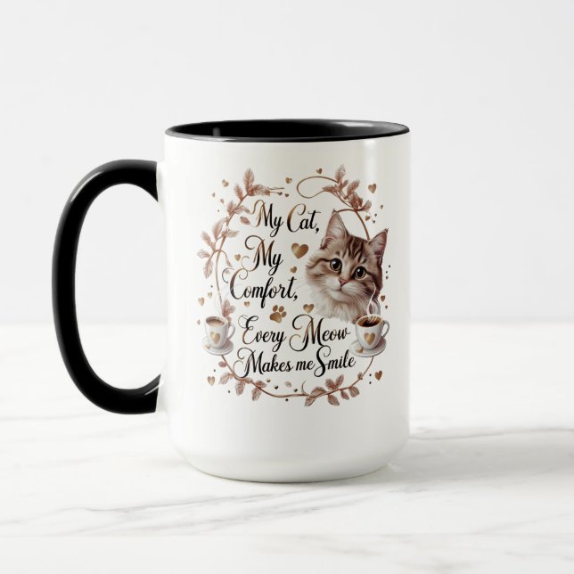 Mug Confort pour chat et café - Vibes d'automne |  (Gauche)