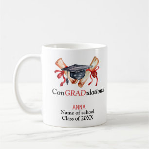 Mug ConGRADulations, Cadeau de Graduation personnalisé