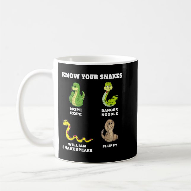 Mug Connaissez Vos Serpents Drôle Noms Danger Noodle N (Gauche)
