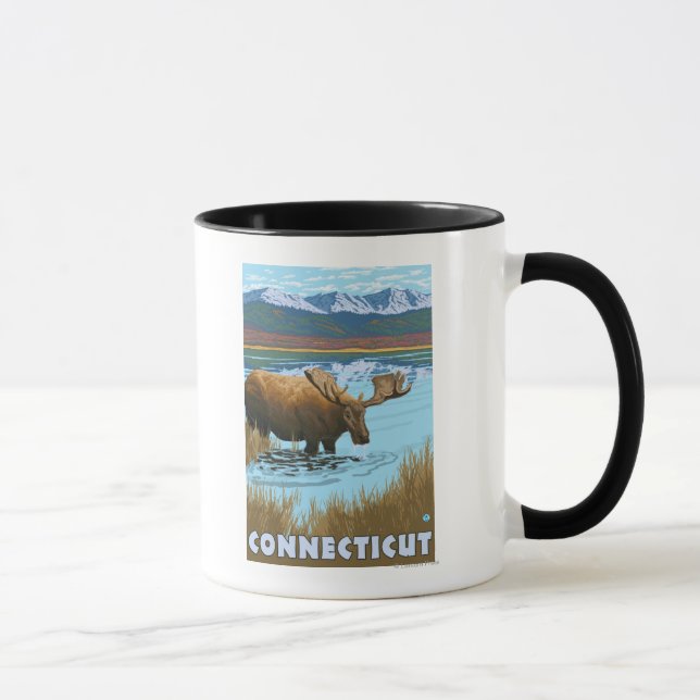 Mug ConnecticutMoose Boire dans le lac (Droite)