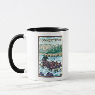 Mug ConnecticutRiver transportant la scène par radeau