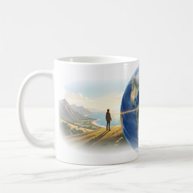 Mug Connection Fil Doré À Travers Le Monde (Gauche)