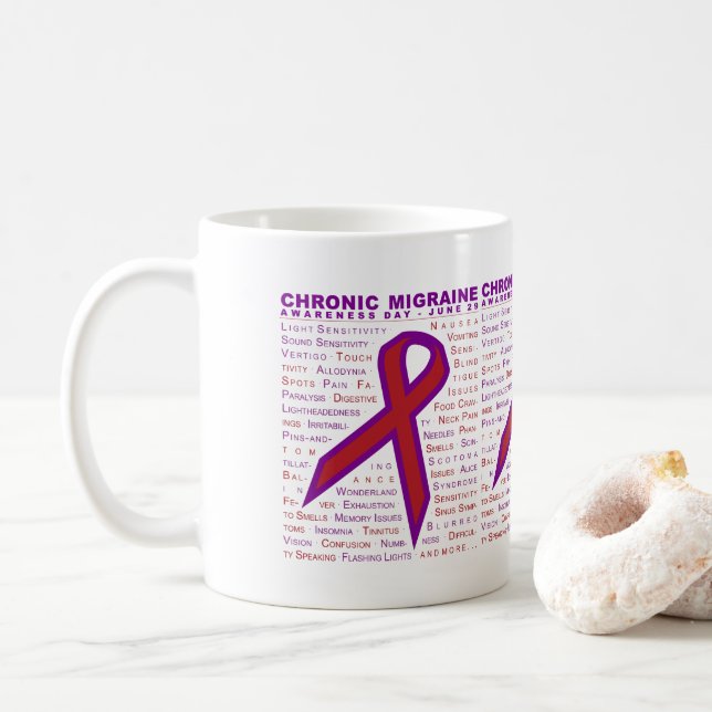 Mug Conscience chronique de migraine - symptômes et (Avec donut)
