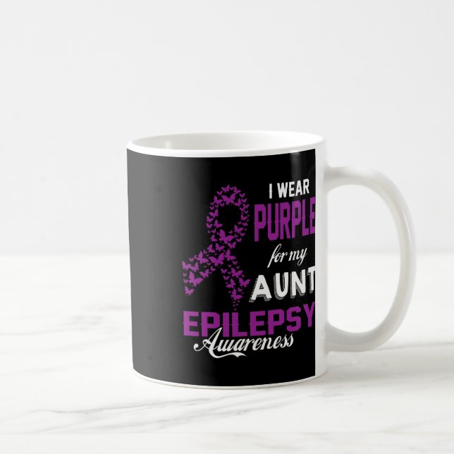 Mug Conscience de l'épilepsie Je porte le violet pour  (Droite)