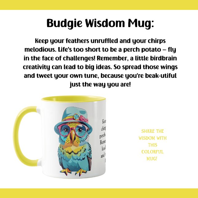 Mug Conseil Amusant D'Un Budgie (Créateur téléchargé)
