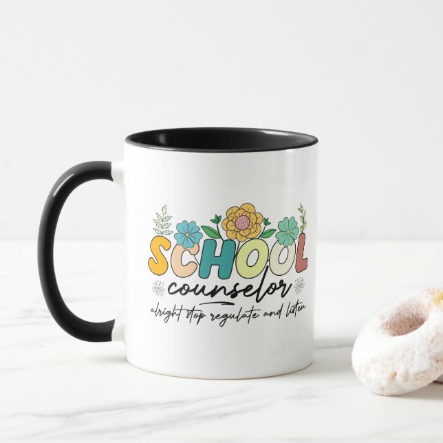 Mug Conseiller Scolaire Ça Va Arrêter de Réglementer e (Avec donut)