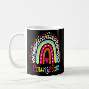 Mug Conseiller scolaire pour femmes Boho Rainbow Leopa