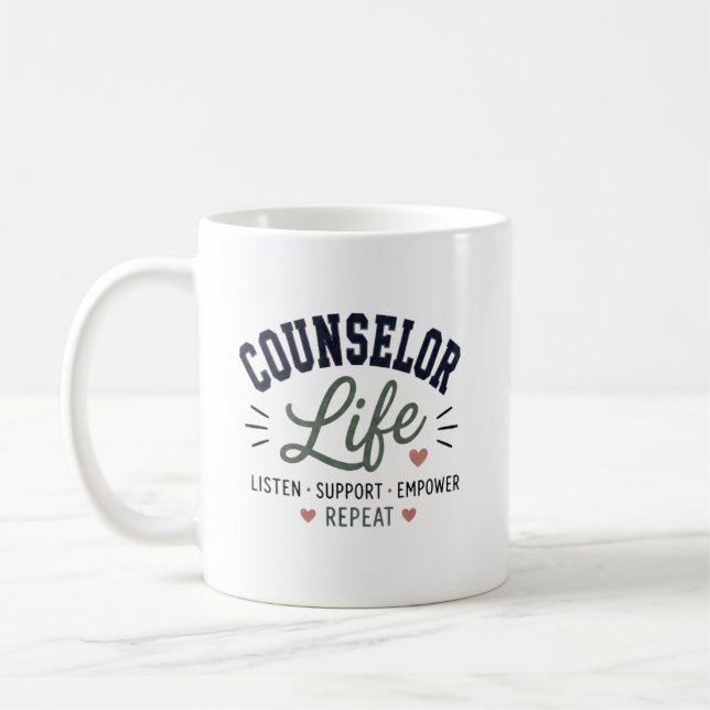 Mug Conseiller Vie Écouter Soutenir Renforcer Répéter (Gauche)