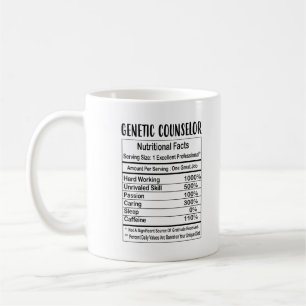 Mug Conseillère en génétique Faits nutritionnels 11oz