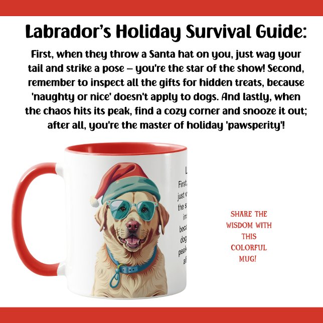 Mug Conseils De Survie De Vacances Drôle D'Un Labrador (Créateur téléchargé)