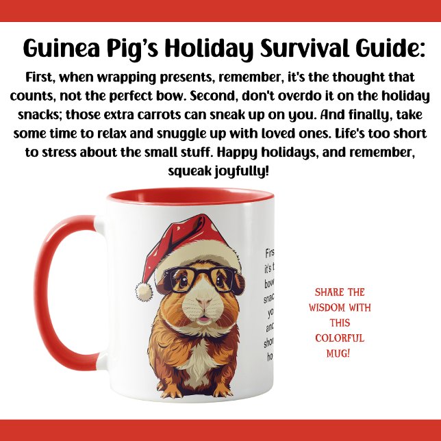 Mug Conseils De Vacances Drôle D'Un Cochon De Guinée (Créateur téléchargé)