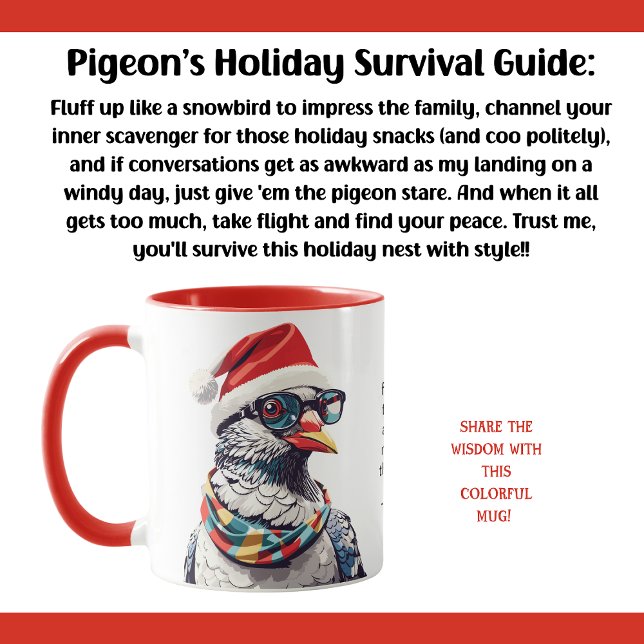 Mug Conseils De Vacances Drôle D'Un Pigeon (Créateur téléchargé)
