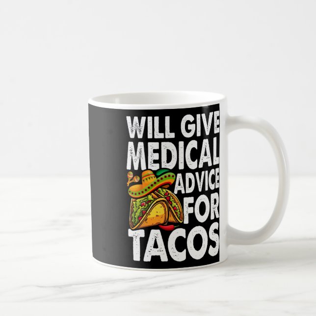 Mug Conseils médicaux pour les tacos mexicains Cinco D (Droite)