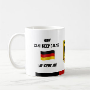 Mug Conserver le calme Allemagne & Drôle Texte, drapea
