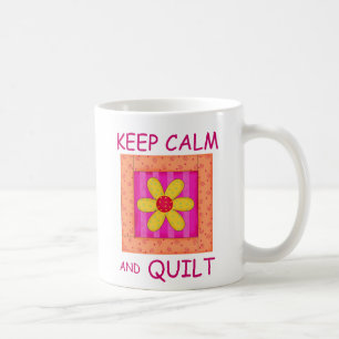 Mug Conserver le calme et le bloc de fleurs appliqué d
