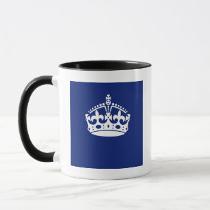Mug Conserver l'icône de la couronne calme sur le bleu