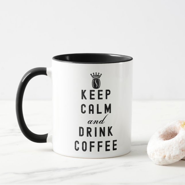 MUG CONSERVEZ CALME ET BOIRE DU CAFÉ - AMATEUR DE CAFÉ (Avec donut)