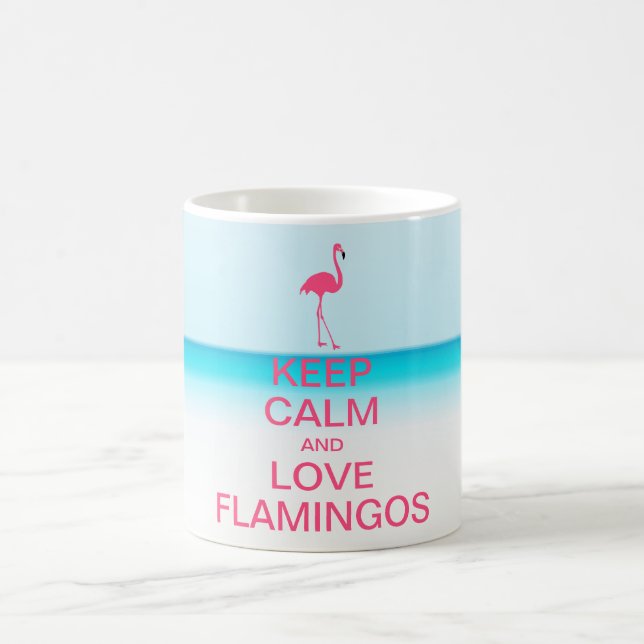 MUG CONSERVEZ CALME ET FLAMANTS ROSES D'AMOUR (Centre)