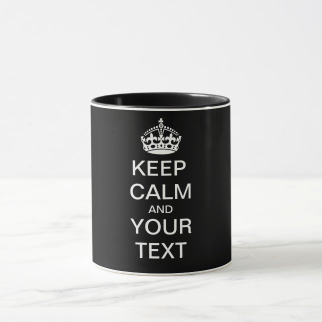 Mug CONSERVEZ CALME et VOTRE TEXTE - Modifier l'arrièr (Centre)