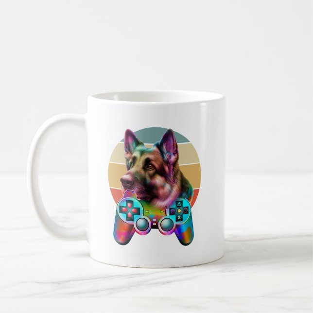 Mug Console vintage pour chien et joueur (Gauche)