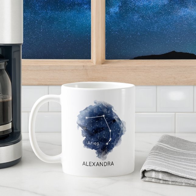 Mug Constellation du Bélier Zodiaque Nom Personnalisé (Créateur téléchargé)