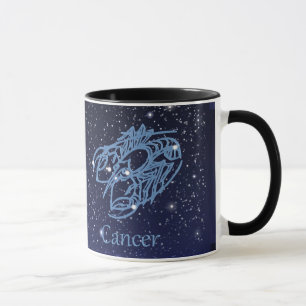 Mug Constellation du cancer et signe zodiaque avec éto