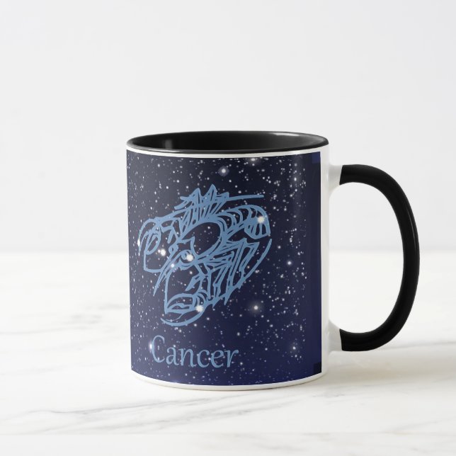 Mug Constellation du cancer et signe zodiaque avec éto (Droite)