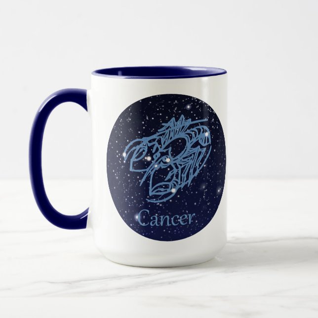 Mug Constellation du cancer et signe zodiaque avec éto (Gauche)