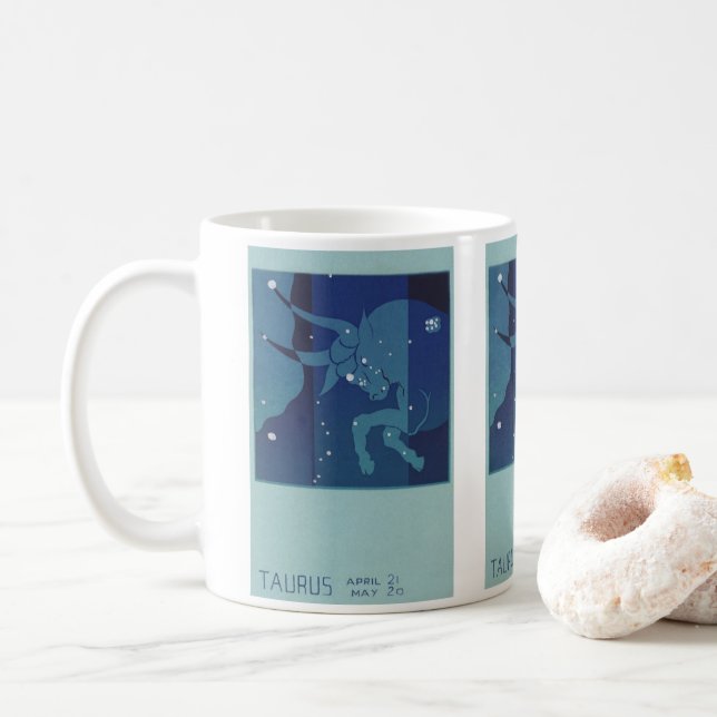 Mug Constellation du Taureau Taureau Zodiaque Vintage  (Avec donut)
