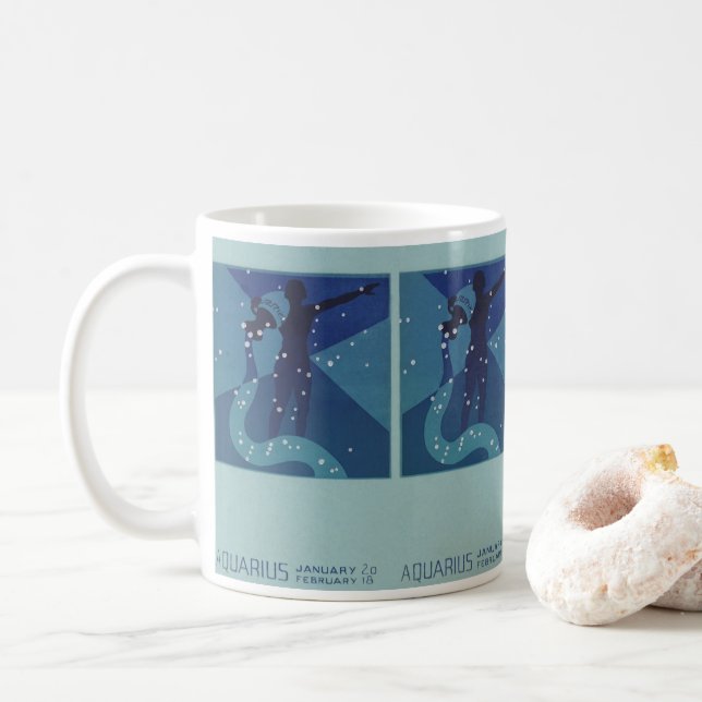 Mug Constellation du Verseau, Astrologie du Zodiaque V (Avec donut)