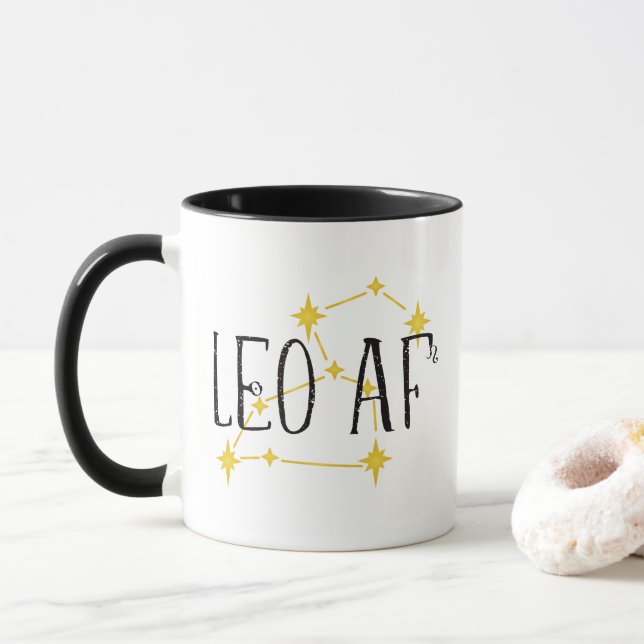 Mug constellation LEO AF et symboles Sun & Lion (Avec donut)