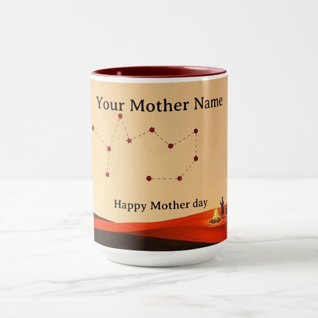 Mug Constellation pastel de feu de camp étoilé autocht (Centre)