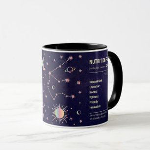 Mug constellation zodiaque Aquarius et faits de trait