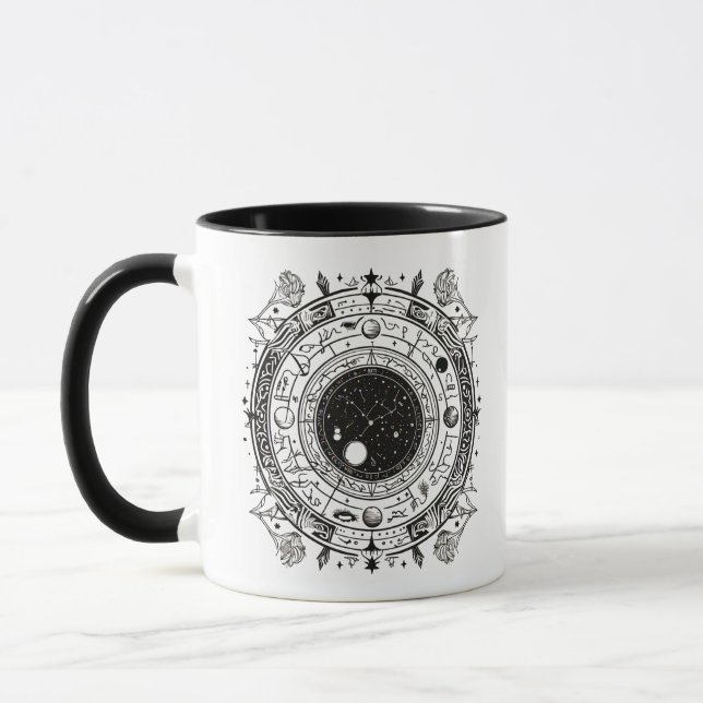 Mug Constellations mystiques : Zodiaque complexe (Gauche)