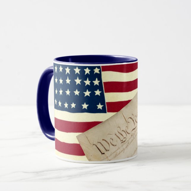 Mug Constitution des États-Unis, drapeau américain (Devant gauche)