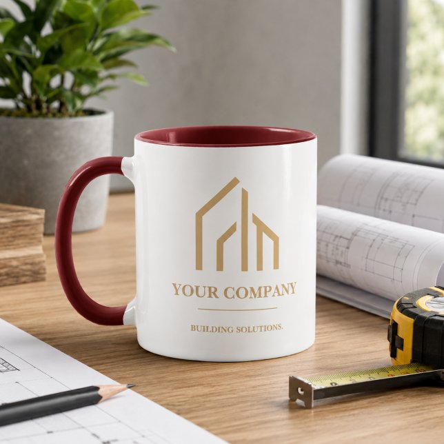 Mug Construction de code QR à grain de bois moderne (Modern Wood Grain QR Code Construction Mug
)