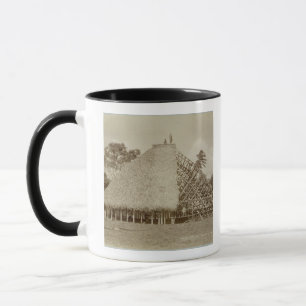 Mug Construction de logements au Samoa, c.1875 (photo