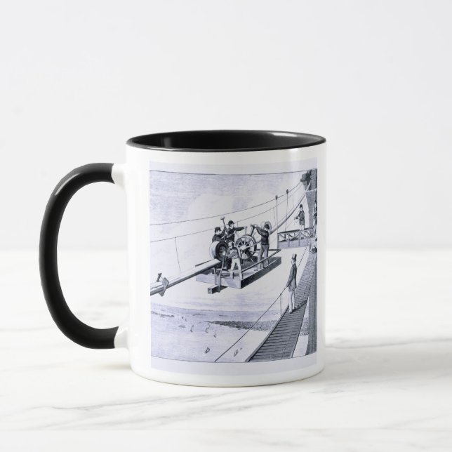 Mug Construction de pont de Brooklyn, New York (litho) (Gauche)