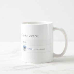 Mug Construction. Traitement. Attente. Vue de côté