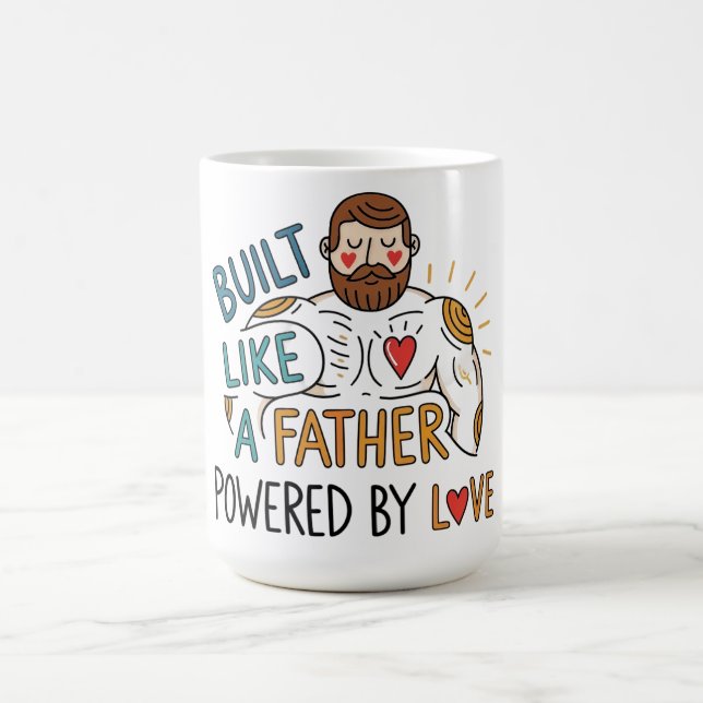 Mug Construire comme un père, Powered By Love Fête des (Centre)